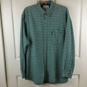 Coumbia LS BD Green Plaid Flannel Cotton Shirt XL